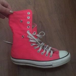 Neon pink converse!!! Great condition!